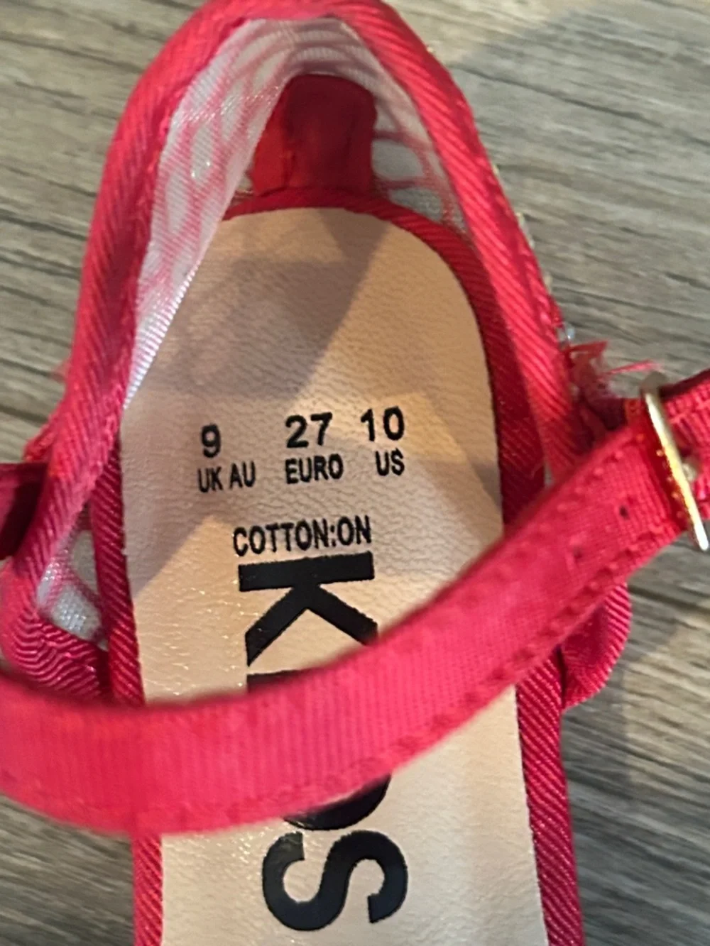 Cotton On Kids Red Mesh Mary Jane‎ Flats Size 10